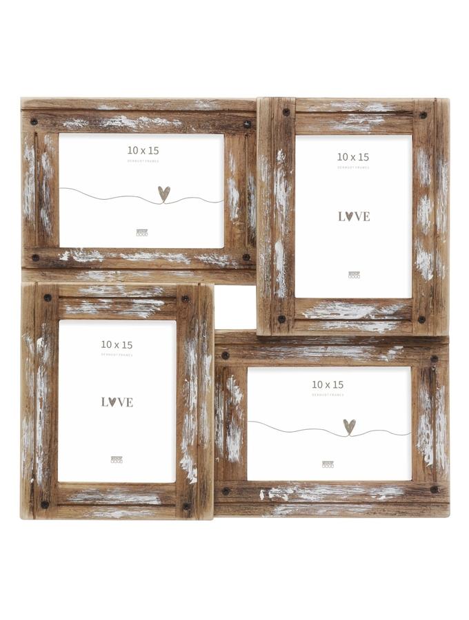 deknudt frames Multivue en bois flotté avec une finition blanc pour 4 photos S67UD1 P4