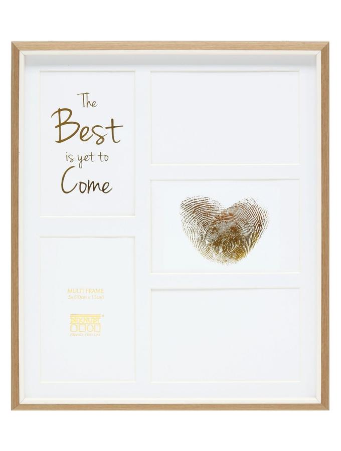 deknudt frames Multivue en couleur bois avec biseau blanc et passe-partout pour 5 photos S46WG4 P5