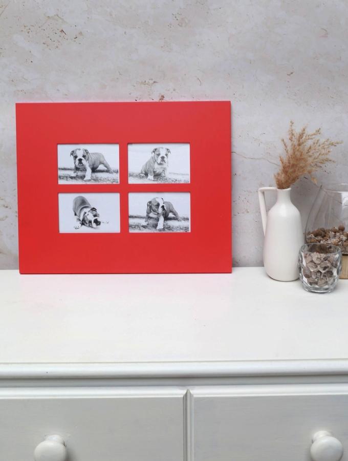 Deknudt Frames Multivue Plat En Rouge Pour 4 Photos S67CK4 P4B