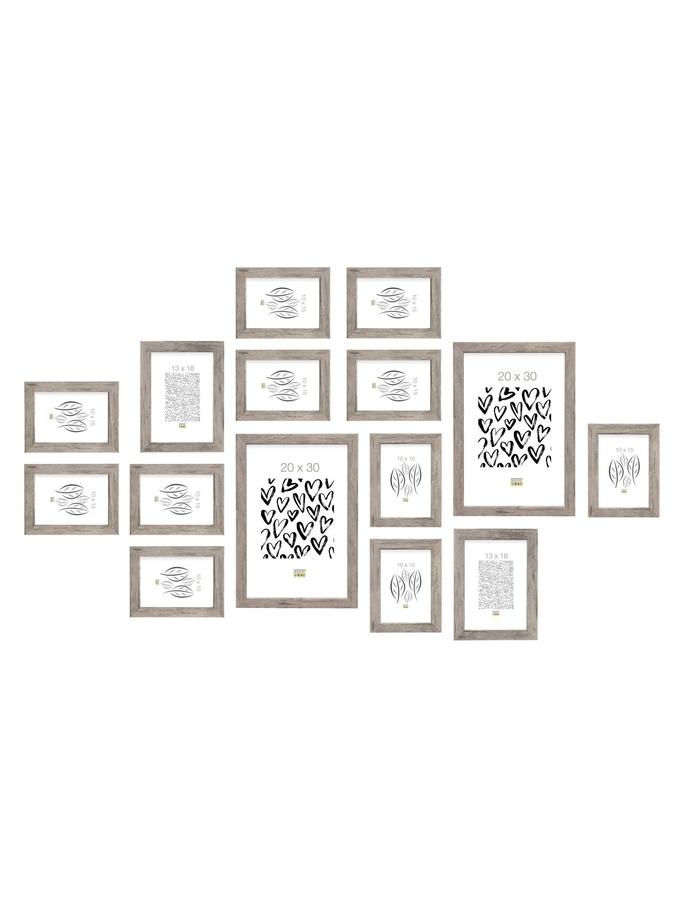 Deknudt Frames Mur Photos Avec 15 Cadres Couleur Bois S45RH7 WALL1