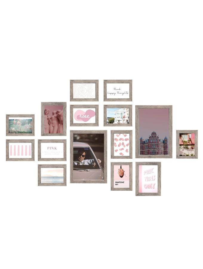 deknudt frames Mur photos avec 15 cadres couleur bois S45RH7 WALL1