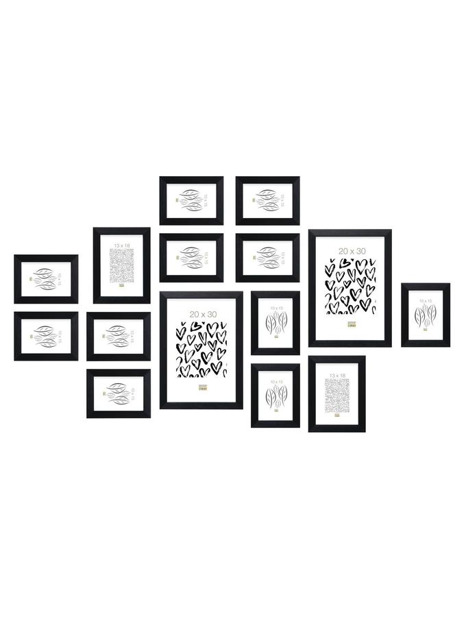 Deknudt Frames Mur Photos Avec 15 Cadres Noir S41VH2 WALL1