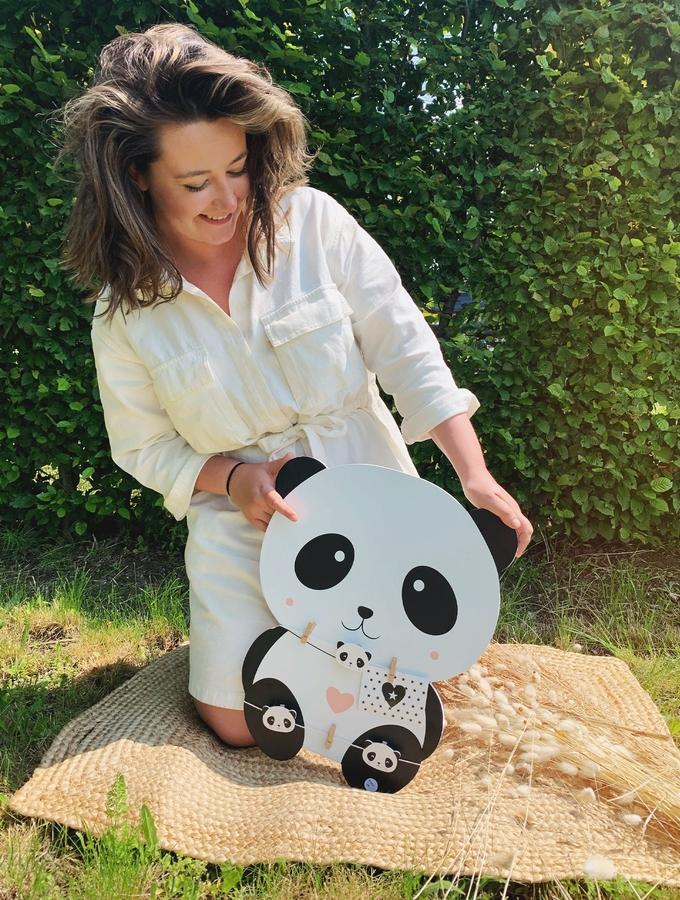 Deknudt Frames Panneau En Bois En Forme De Panda Avec Des Pinces S67UC1 E5