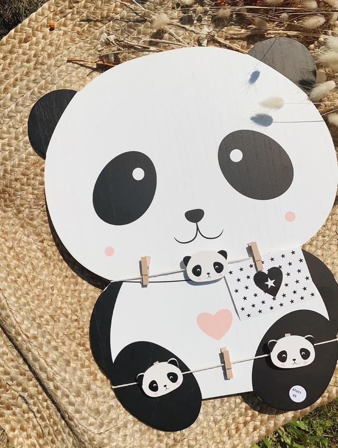 Deknudt Frames Panneau En Bois En Forme De Panda Avec Des Pinces S67UC1 E5