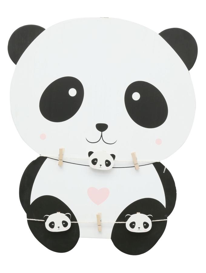 deknudt frames Panneau en bois en forme de panda avec des pinces S67UC1 E5