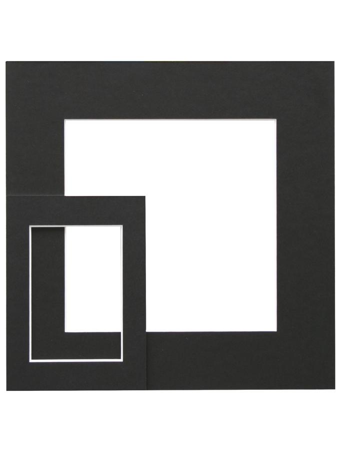 deknudt frames Passe-partout noir carton avec biseau blanc SP115 15X20