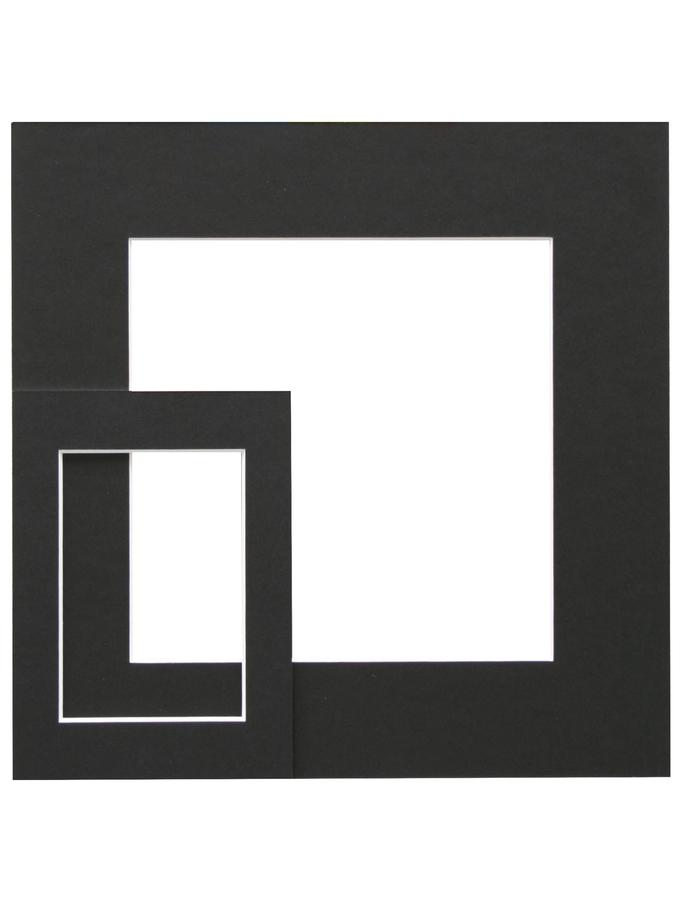 deknudt frames Passe-partout noir carton avec biseau blanc SP115 24X30