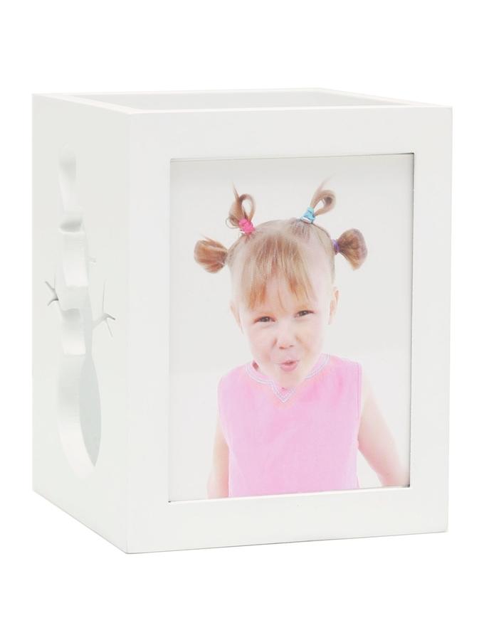 deknudt frames Porte-bougie en blanc pour 2 photos avec motif bonhomme de neige S67HE1 E2B