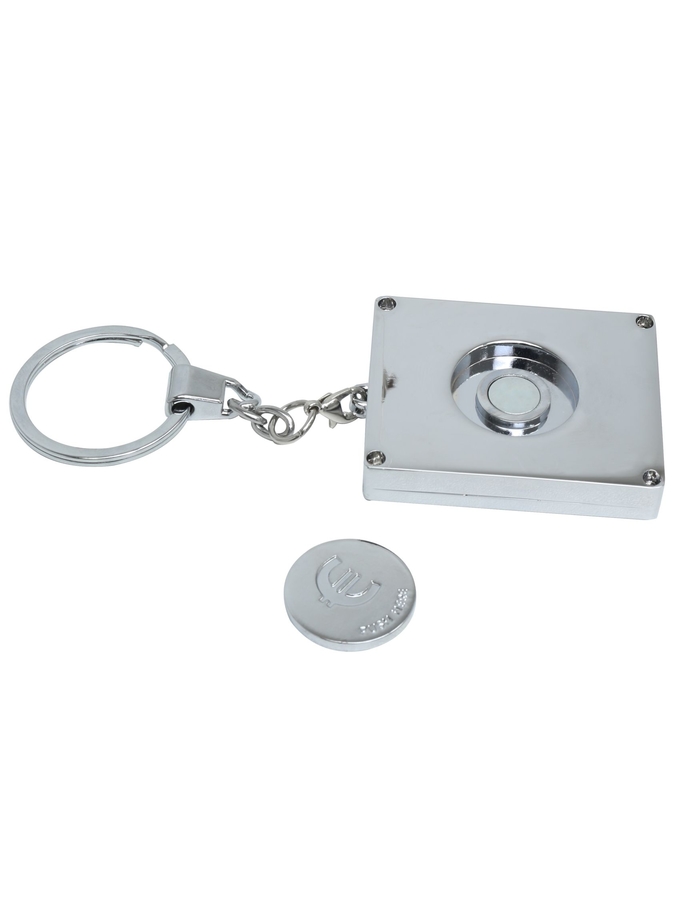 Deknudt Frames Porte-clefs Photo Avec Jeton Pour Caddie En Couleur Argenté S59NC1