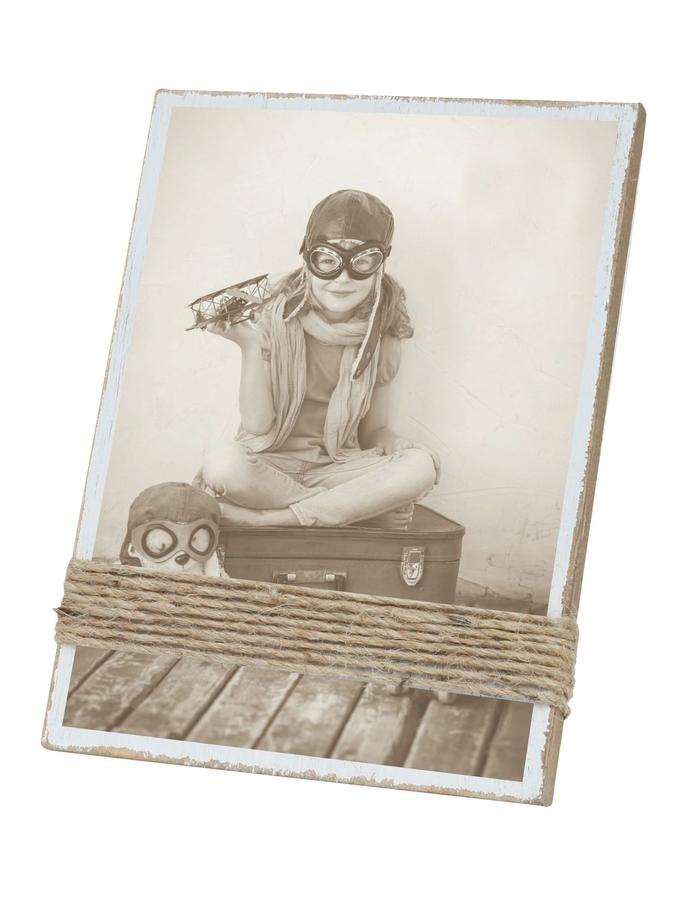 Deknudt Frames Porte-photo Peint Blanc Avec Cordes S67UA1