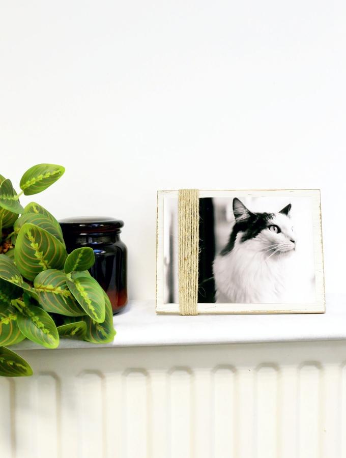 Deknudt Frames Porte-photo Peint Blanc Avec Cordes S67UA1