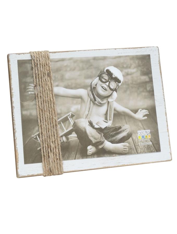 deknudt frames Porte-photo peint blanc avec cordes S67UA1