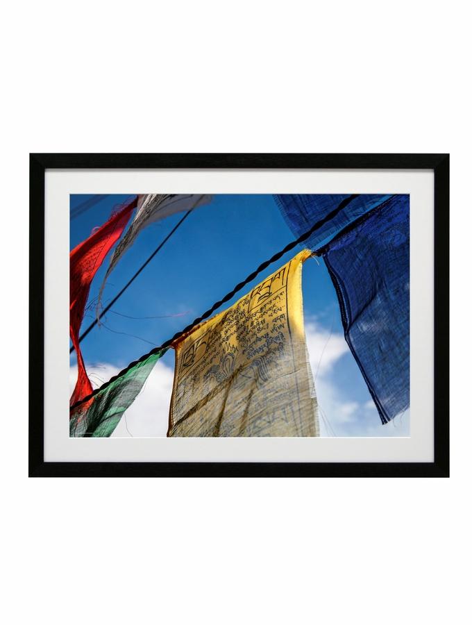 deknudt frames Poster dans un cadre noir - drapeaux au Népal F42PH2 AA124