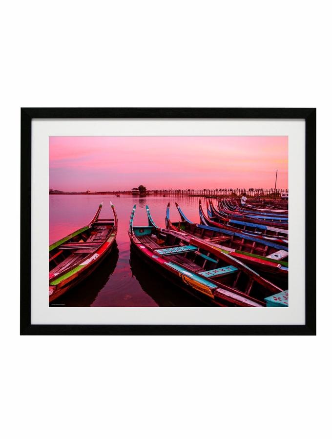 deknudt frames Poster dans un cadre photo noir - bateaux au soleil du soir F42PH2 AA610