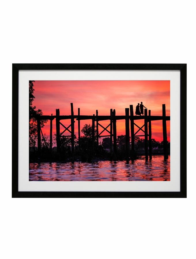 deknudt frames Poster dans un cadre photo noir - ponton au soleil du soir F42PH2 AA612