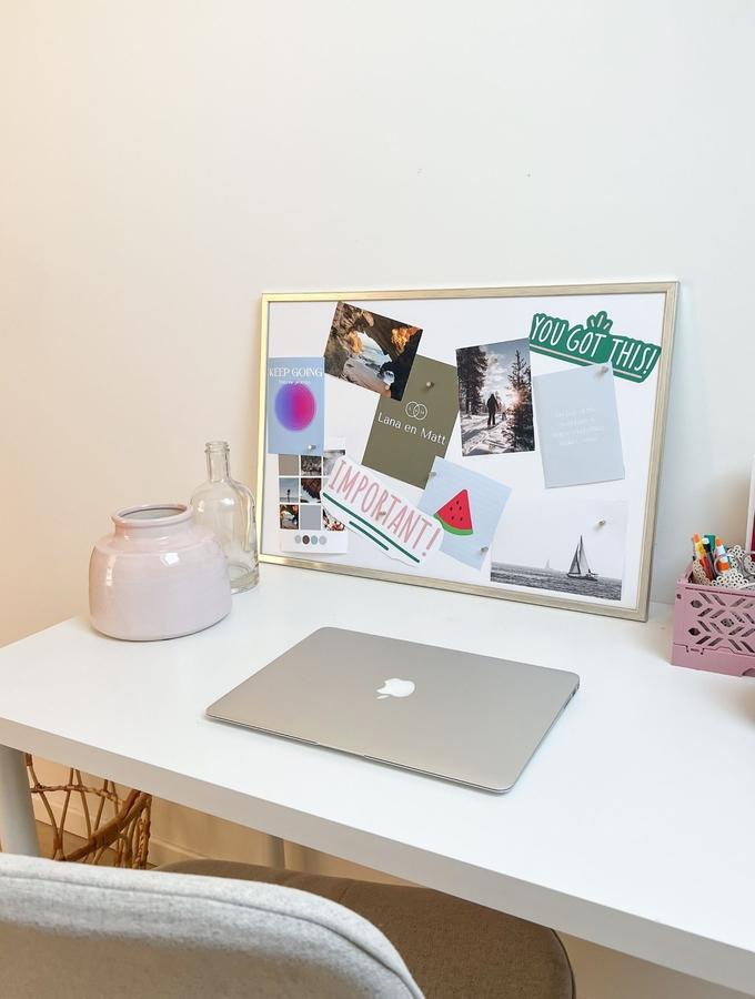 Deknudt Frames Tableau Magnétique Avec Un Encadrement Bois En Couleur Argenté S41JD1 M