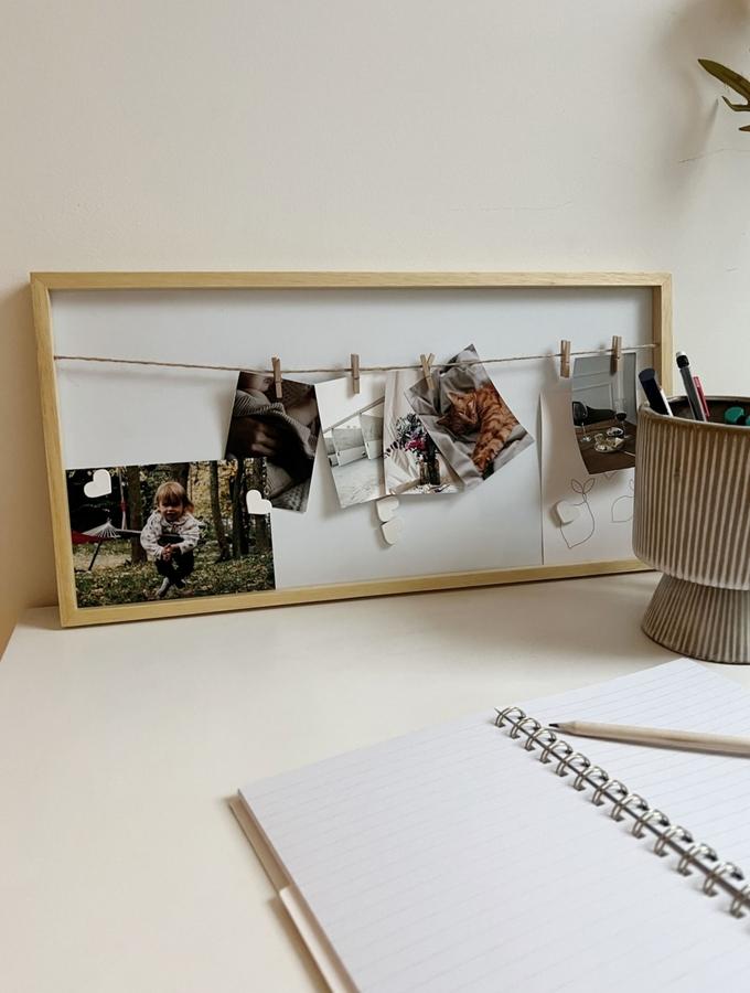 Deknudt Frames Tableau Magnétique Blanc Avec Encadrement En Bois Naturel S68LH1 EC