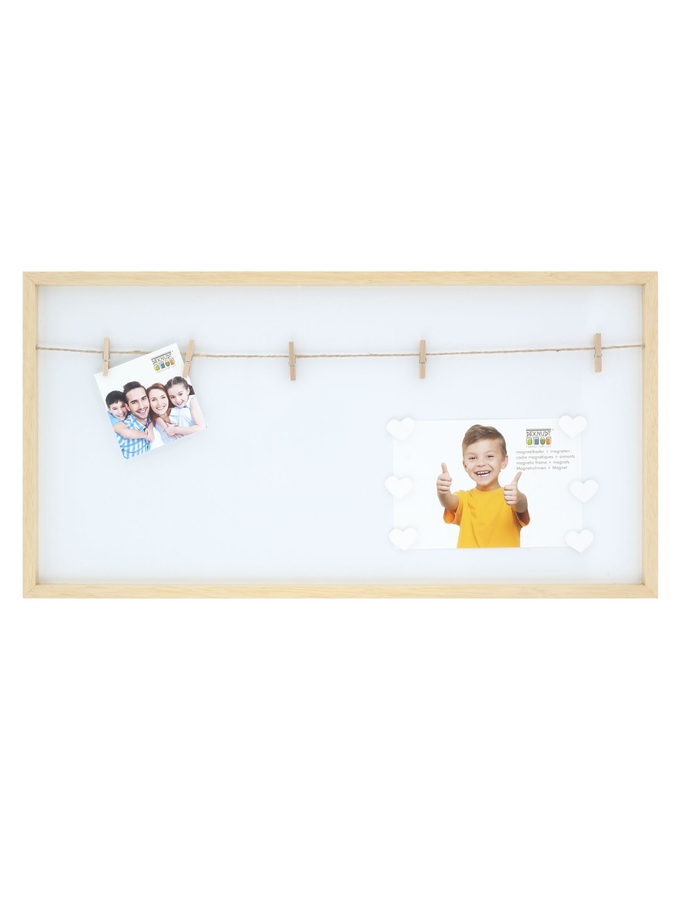 deknudt frames Tableau magnétique blanc avec encadrement en bois naturel S68LH1 EC