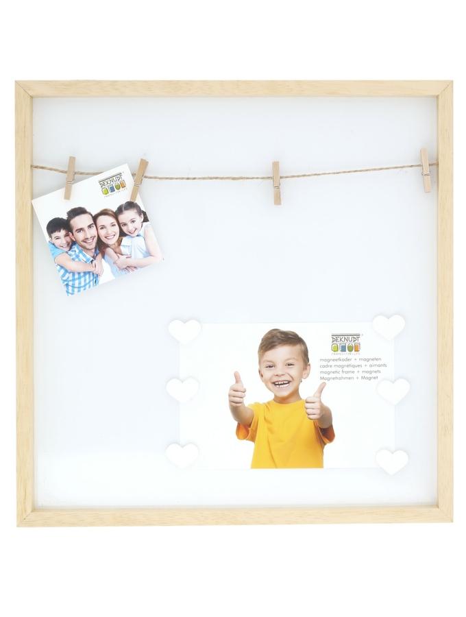 deknudt frames Tableau magnétique blanc avec encadrement en bois naturel S68LH1 EA