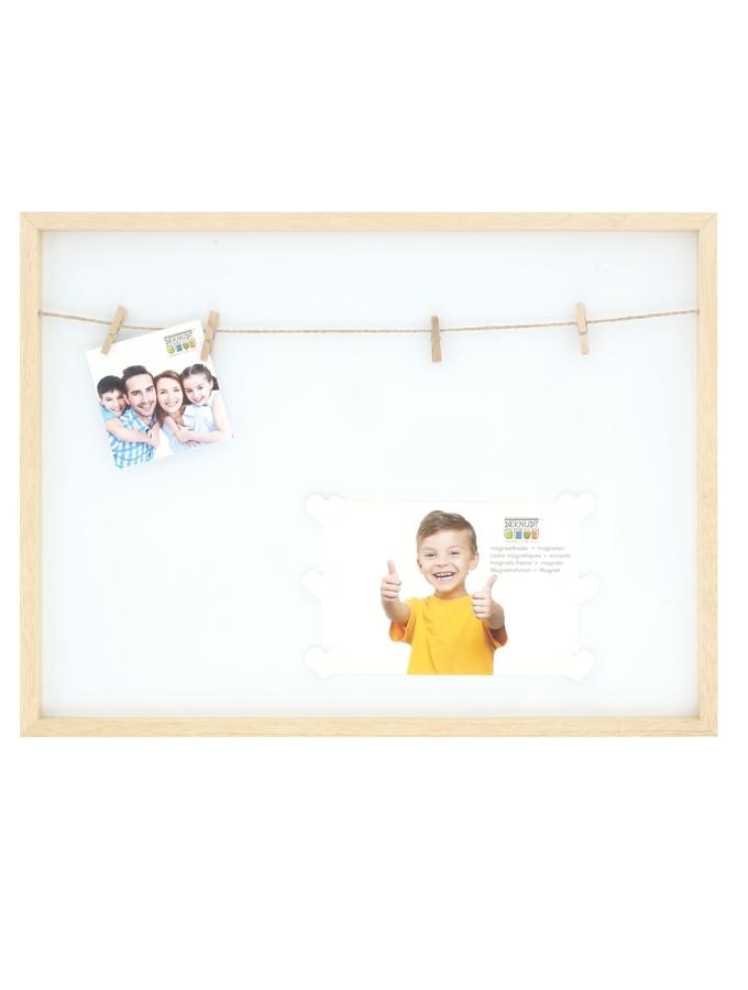 deknudt frames Tableau magnétique blanc avec encadrement en bois naturel S68LH1 EB