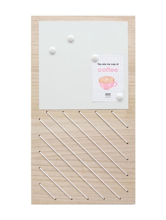 Deknudt Frames Tableau Mémo - Bois Naturel - Magnétique - Rectangulaire - 33x60cm S68YA1 E