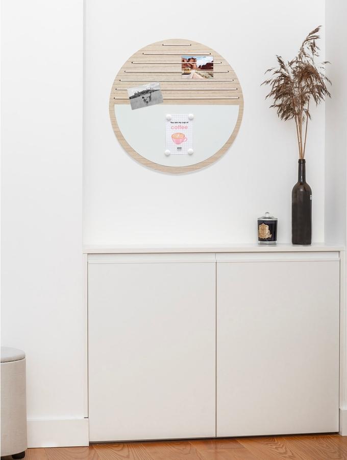 Deknudt Frames Tableau Mémo - Bois Naturel - Magnétique - Rond - 50cm De Diamètre S68YB1 E