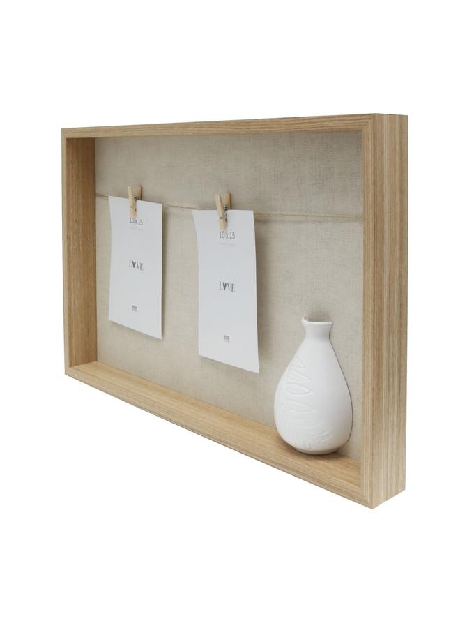 Deknudt Frames Tableau Mémo En Couleur Bois Naturel Avec Finition En Lin Beige S68UD3 E2