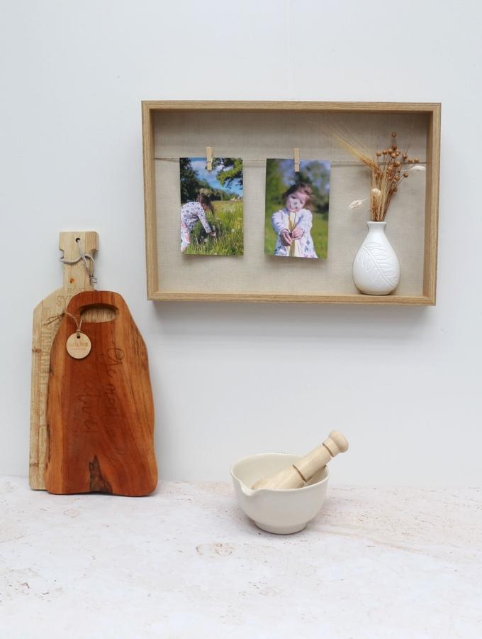 Deknudt Frames Tableau Mémo En Couleur Bois Naturel Avec Finition En Lin Beige S68UD3 E2