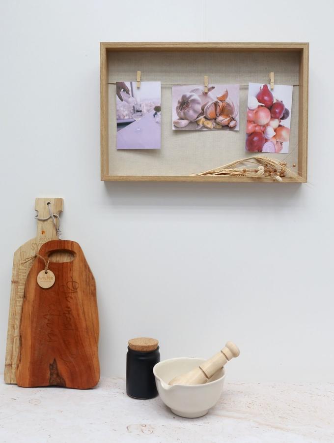 Deknudt Frames Tableau Mémo En Couleur Bois Naturel Avec Finition En Lin Beige S68UD3 E3