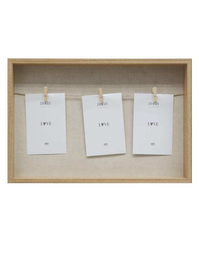 deknudt frames Tableau mémo en couleur bois naturel avec finition en lin beige S68UD3 E3