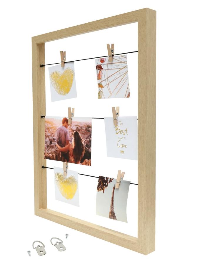 Deknudt Frames Tableau Mémo En Couleur Bois Naturel Avec Pinces à Linge S68VA3 E