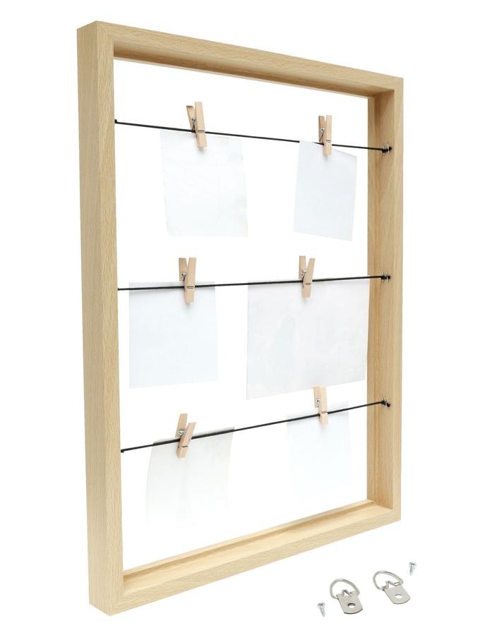 Deknudt Frames Tableau Mémo En Couleur Bois Naturel Avec Pinces à Linge S68VA3 E