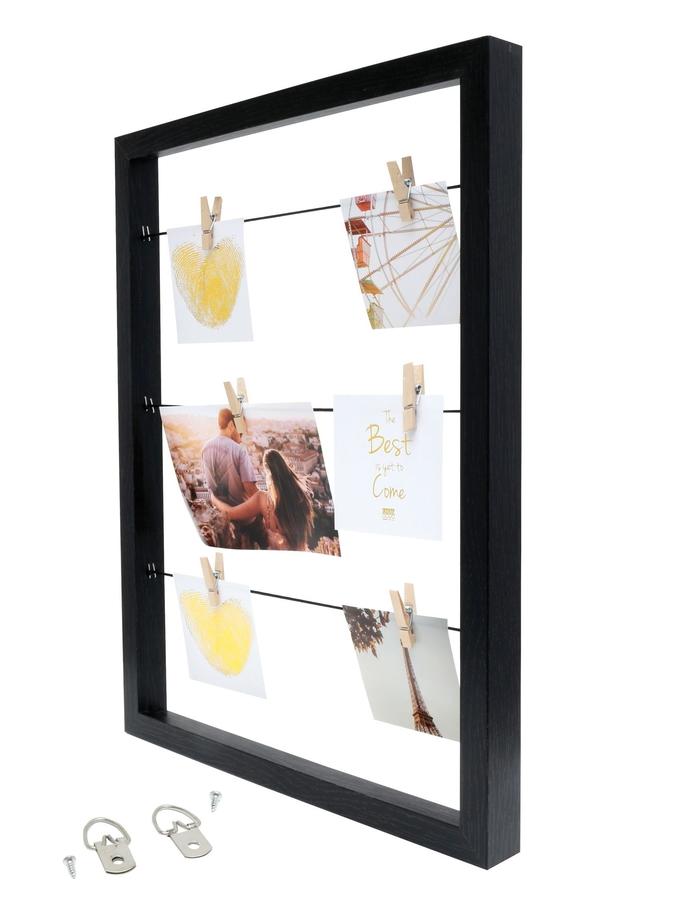 Deknudt Frames Tableau Mémo En Couleur Noir Avec Pinces à Linge S68VA2 E