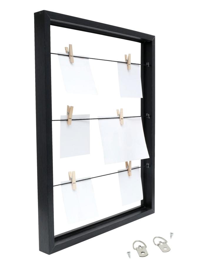 Deknudt Frames Tableau Mémo En Couleur Noir Avec Pinces à Linge S68VA2 E