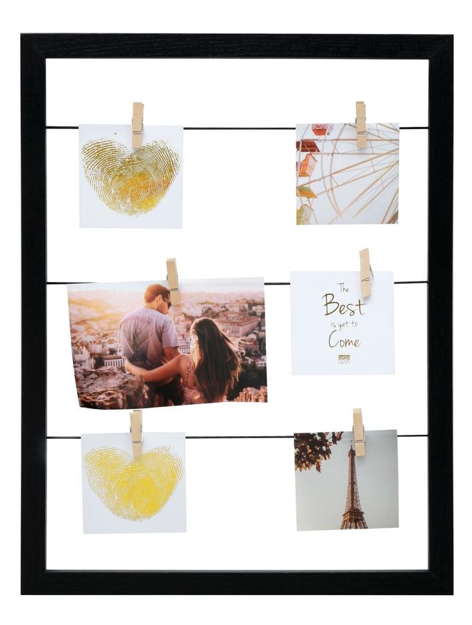 deknudt frames Tableau mémo en couleur noir avec pinces à linge S68VA2 E
