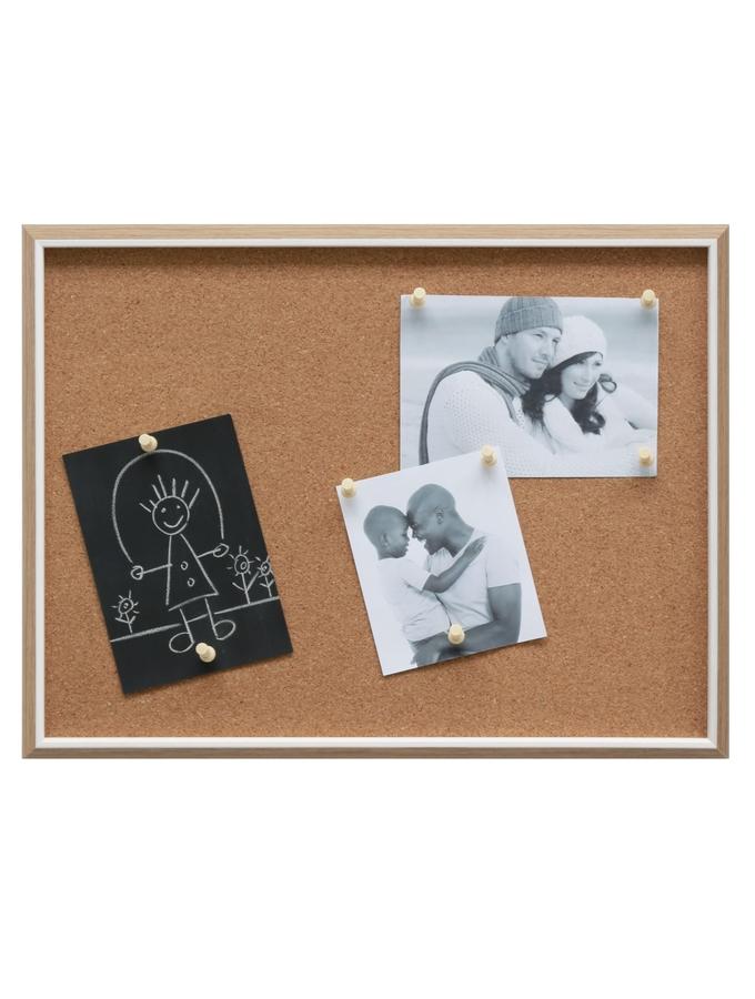 Deknudt Frames Tableau Mémo En Liège Avec Bord Couleur Bois Et Biseau Blanc S46WG4 E