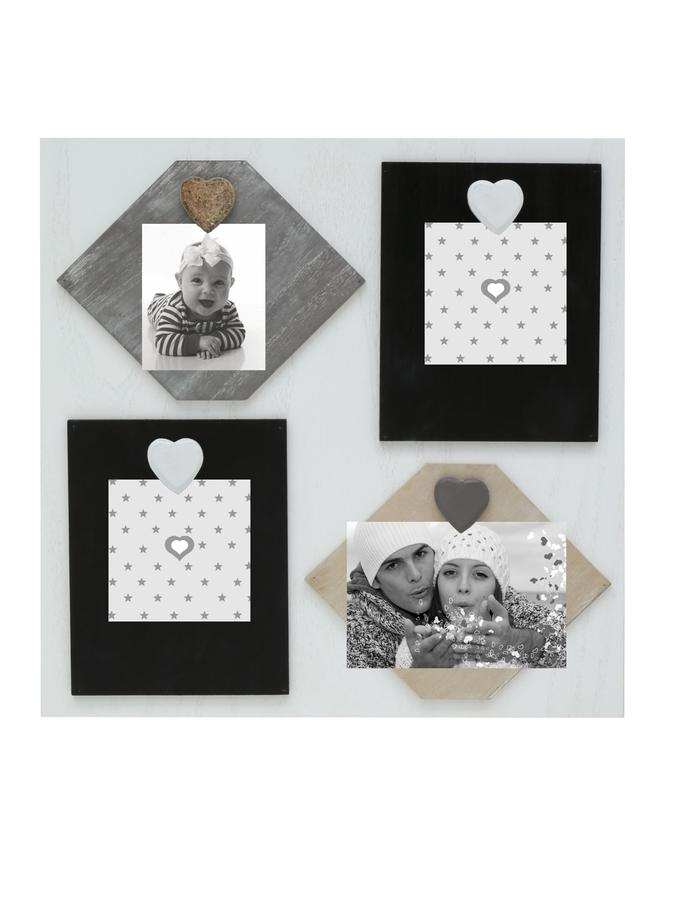 Deknudt Frames Tableau Memo Magnétique En Blanc Pour 4 Photos Ou Cartes S67TT3 E4