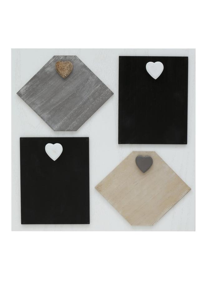 deknudt frames Tableau memo magnétique en blanc pour 4 photos ou cartes S67TT3 E4