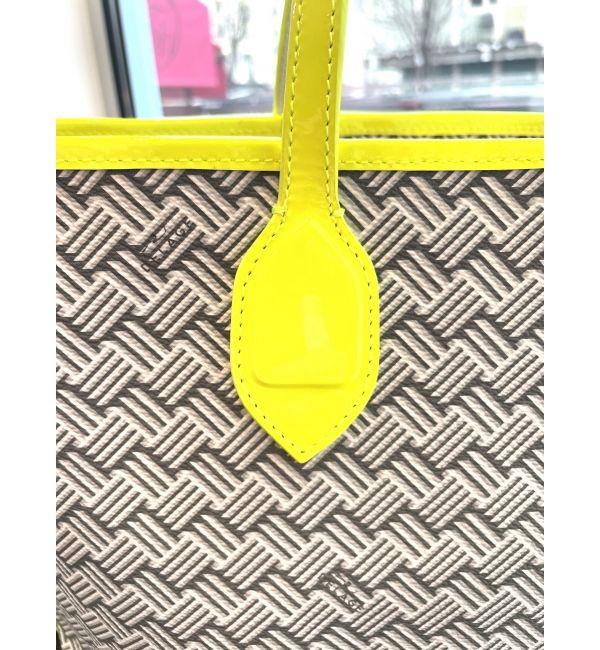 Delage Cabas Lulu JM Blanc & Cuir Fluo Jaune