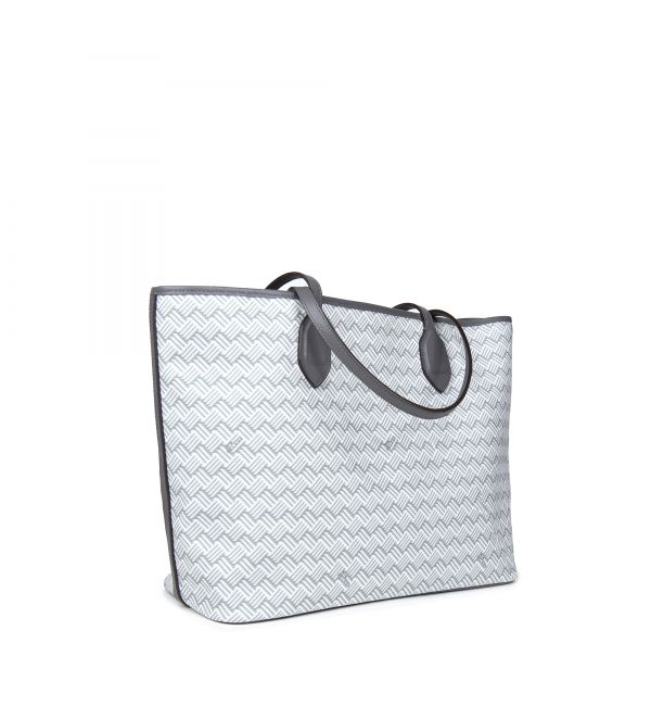 delage Cabas Lulu JM Blanc & Cuir Gris