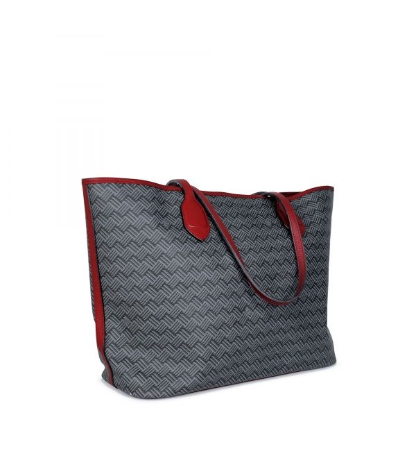 delage Cabas Lulu JM Gris & Cuir Rouge