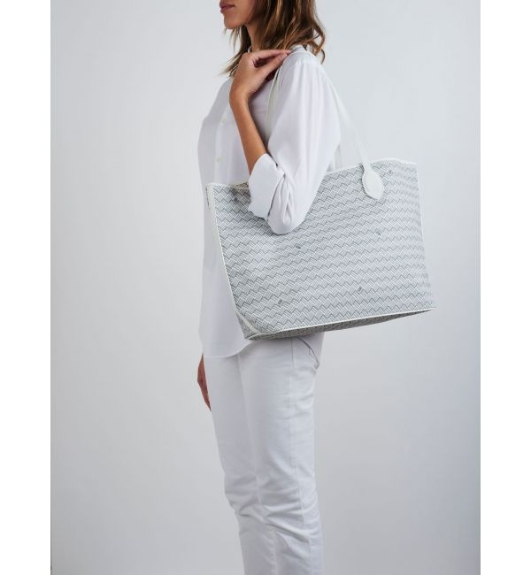 Delage Cabas Lulu MM Blanc & Cuir Blanc