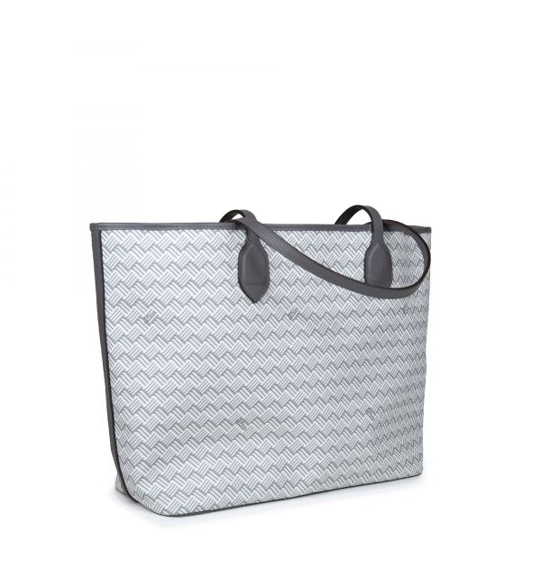delage Cabas Lulu MM Blanc & Cuir Gris