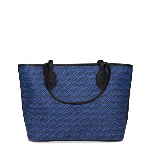 Delage Cabas Lulu MM Bleu & Cuir Noir