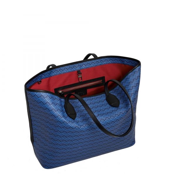 Delage Cabas Lulu MM Bleu & Cuir Noir