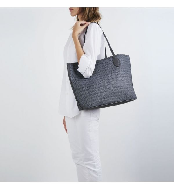 Delage Cabas Lulu MM Gris & Cuir Gris