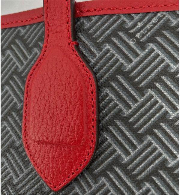 Delage Cabas Lulu MM Gris & Cuir Rouge