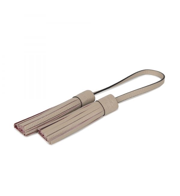 delage Double Pompon Cuir Beige