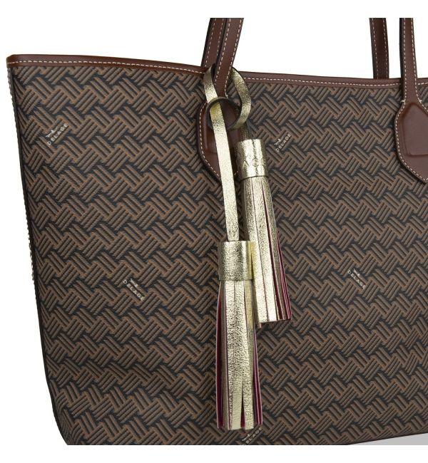 Delage Double Pompon Cuir Doré