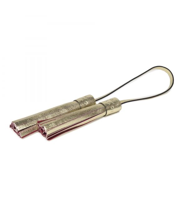 delage Double Pompon Cuir Doré